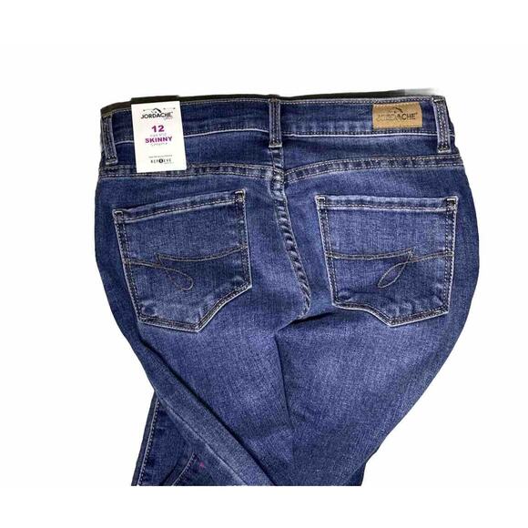 Lot Of 4 JORDACHE GIRLS JEANS Sz 12 SKINNY & Bootcut BLUE Button Zipper Snap - Picture 16 of 16